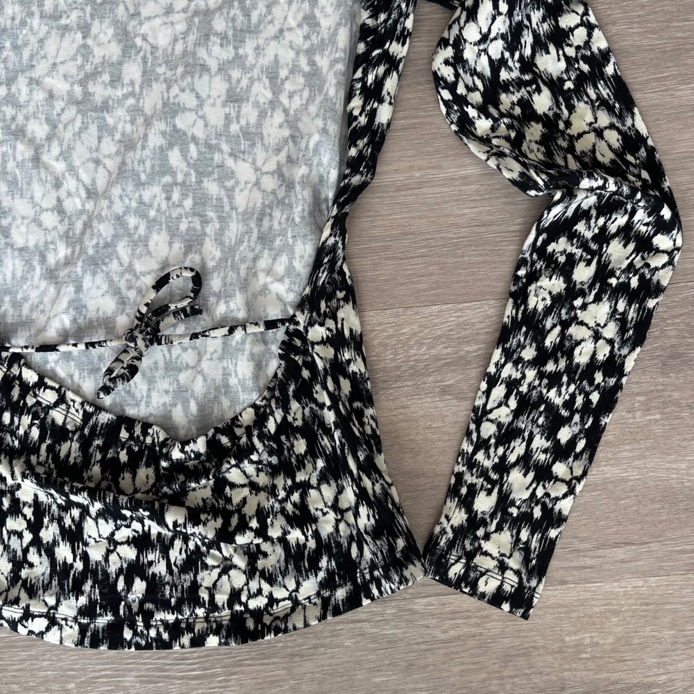 NWT Isabel Marant Leonio Top Sz 6 Black White Open Back Long Sleeve French Sexy - Picture 11 of 16